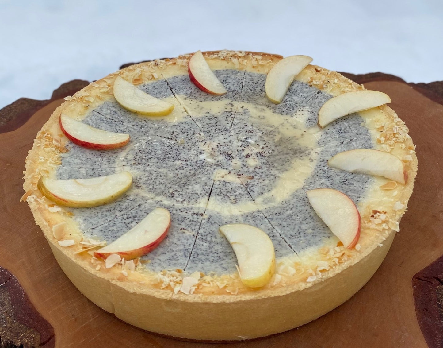 Käsekuchen mit Mohn et Apfel